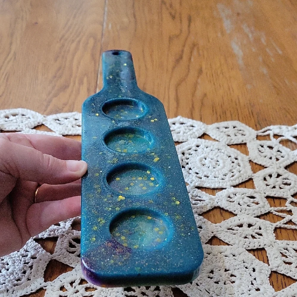 Handcrafted Blue Resin Bar Paddle For Shot Glasses.   D